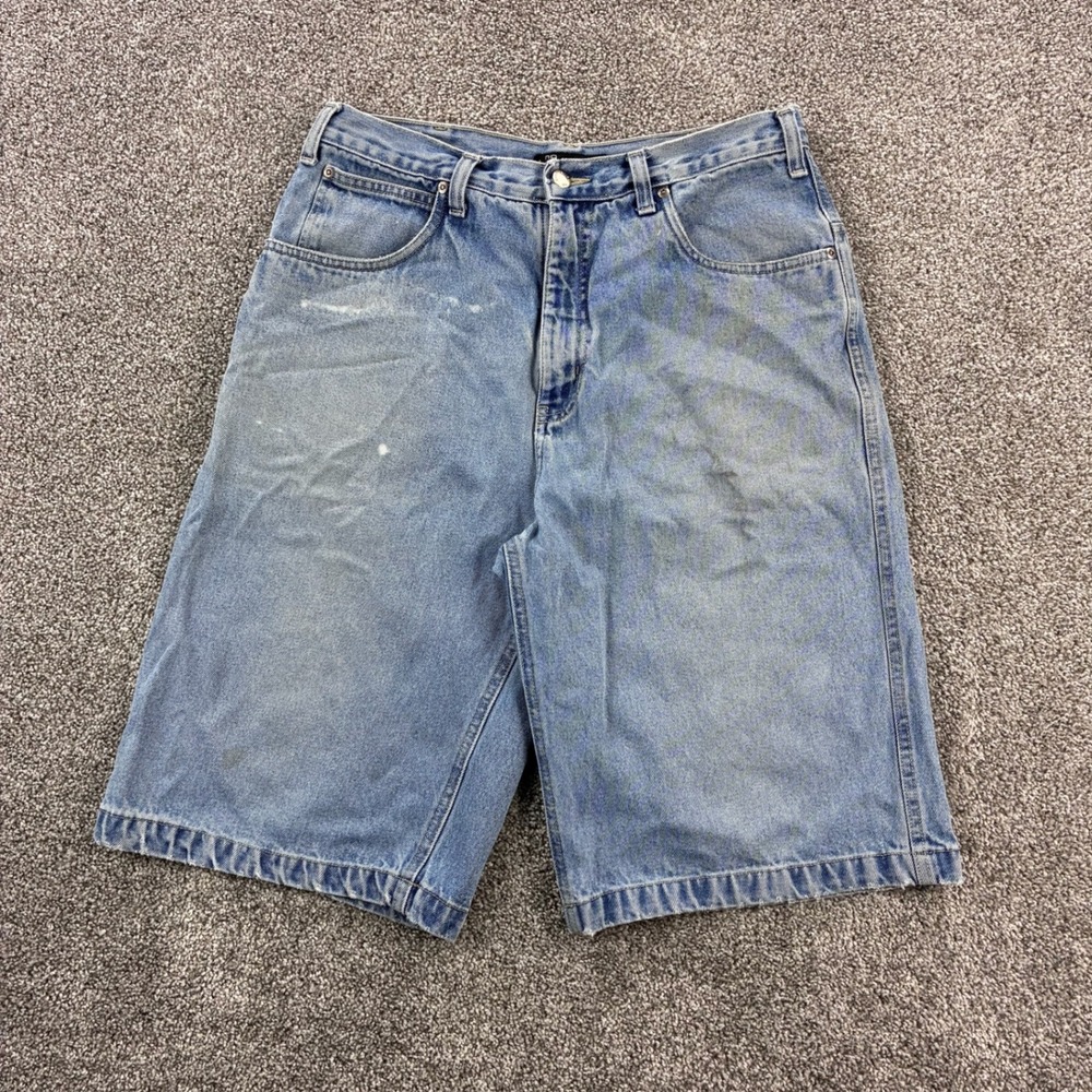 Vintage Y2K No‎ Boundaries Denim Shorts Mens 33 Light Wash Carpenter Distressed